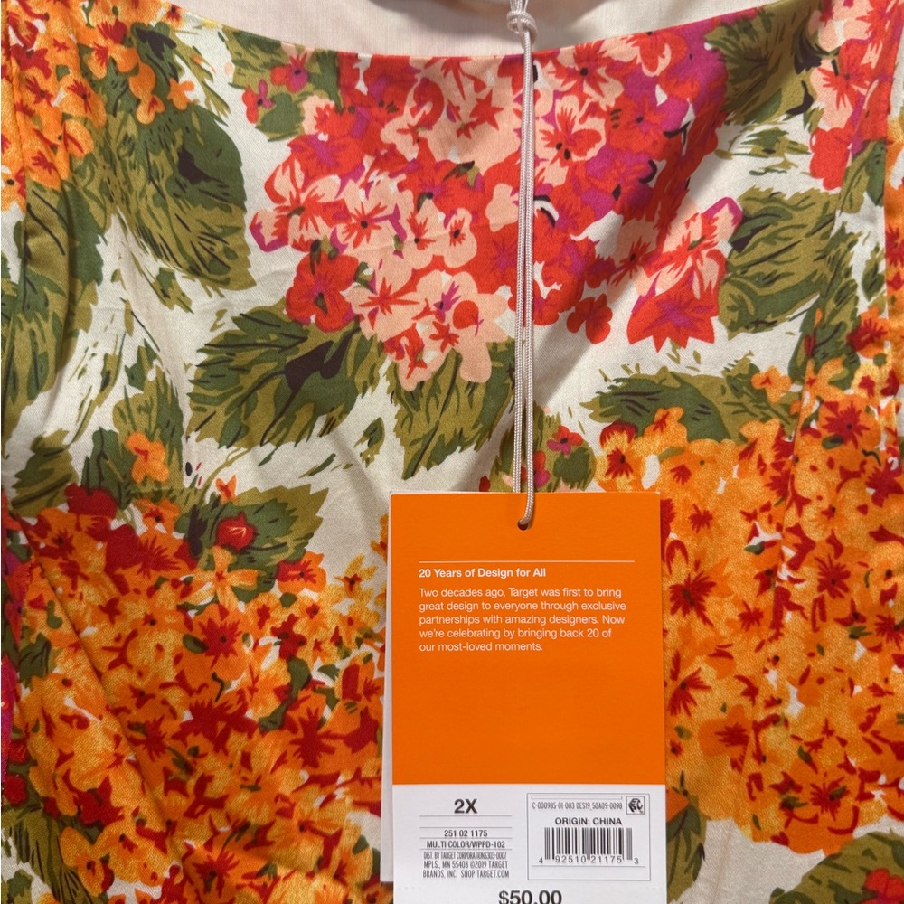 Isaac Mizrahi Floral Midi Dress - Red, Yellow, Green - Picture 7 of 9